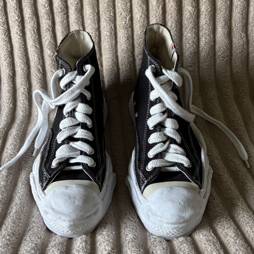 Maison Mihara Yasuhiro Peterson Canvas High Top Sneakers Black White MMY